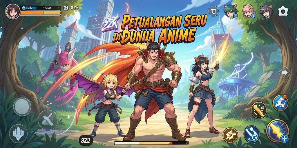 Tampilan menarik dalam gameplay 8ZK dengan karakter Anime yang memukau.
