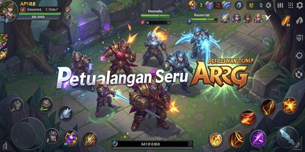 Gameplay seru API88 dengan karakter dan monster epik.