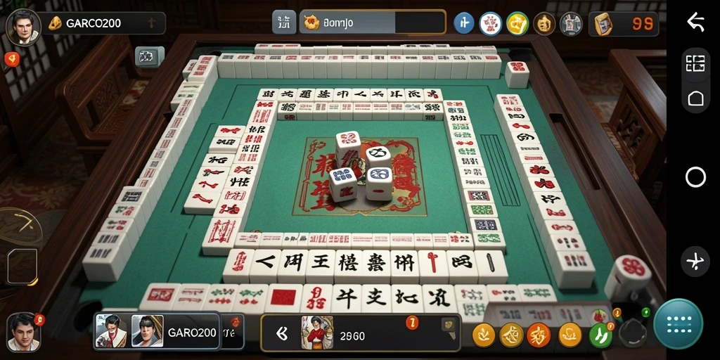 Screenshot GARCO200 menunjukkan suasana permainan Mahjong yang menegangkan.