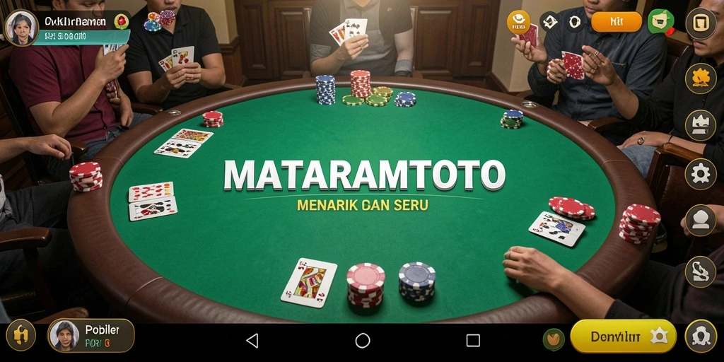 Tampilan gameplay Poker yang mendebarkan di MATARAMTOTO.