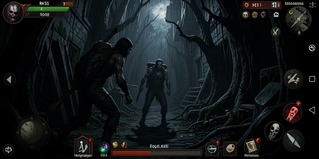 Menampilkan suasana mencekam dalam gameplay RK55 yang menegangkan.