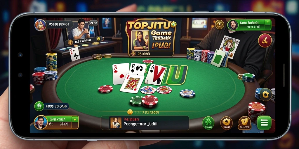 Tangkapan layar gameplay Poker yang menarik di TOPJITU.