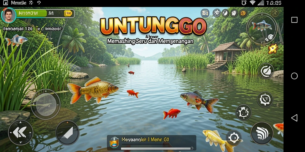 Gameplay mendebarkan di UNTUNGGO saat pemain menangkap ikan di laut.